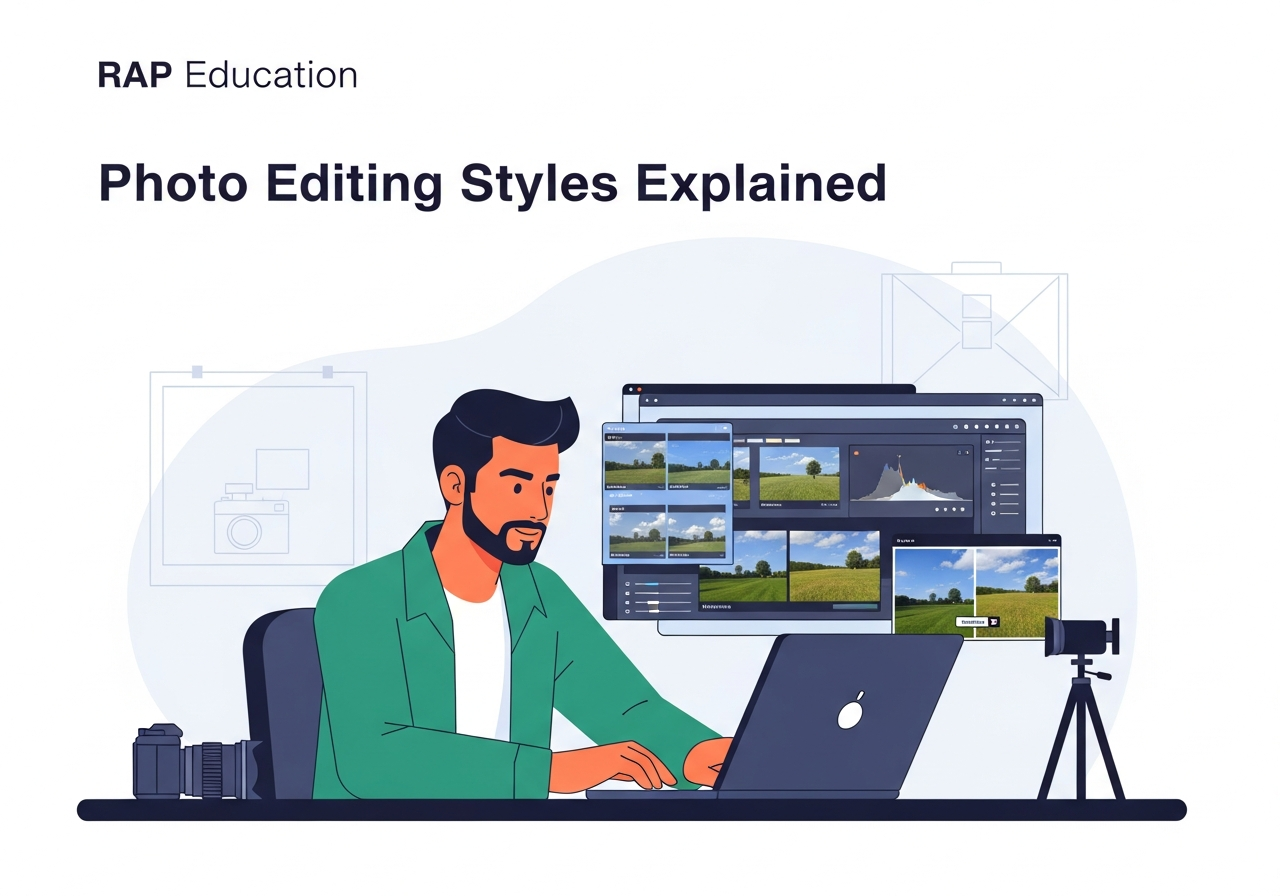 Indian Photography Professional editing photos on his laptop